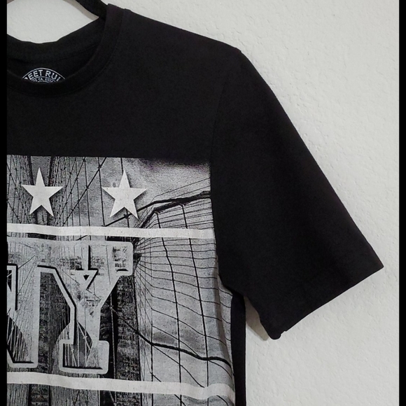 STREET RULES CLOTHING CO New York Bridge black short sleeve graphic tee 14/16 - Picture 4 of 4